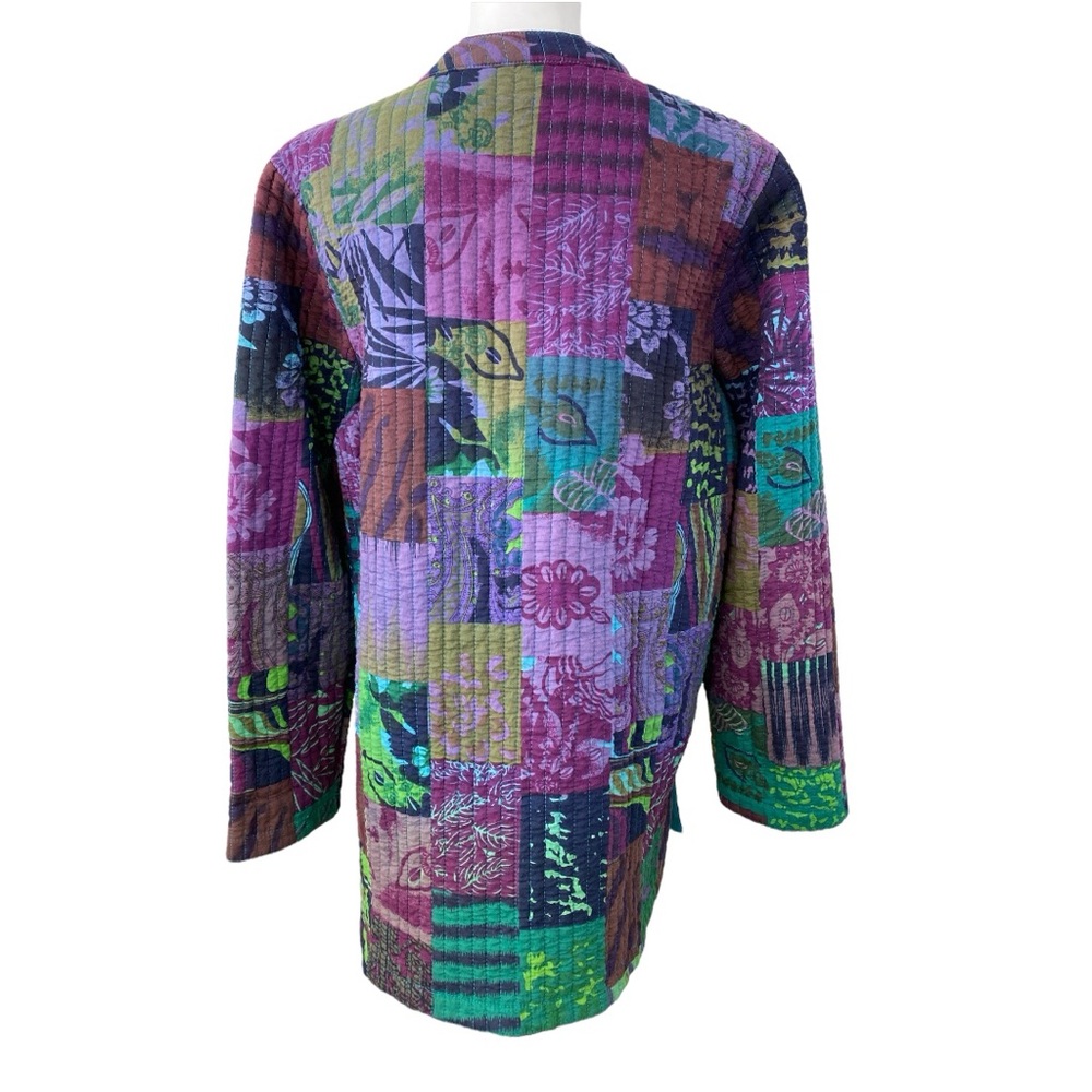 Handcrafted Patchwork Quilted Jacket Women's Size… - image 3